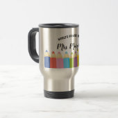 Mug De Voyage Rainbow Crayons Mondes Meilleur Enseignant Coffee  (Devant gauche)
