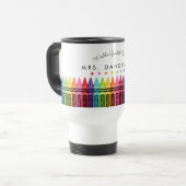 Mug De Voyage Rainbow Crayons Worlds Plus grand enseignant Voyag (Devant gauche)