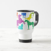 Mug De Voyage Rainbow Horses - "Dotty about Horses !" (Devant droit)