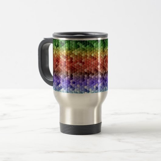 Mug De Voyage Rainbow Mosaic Pattern (Devant gauche)