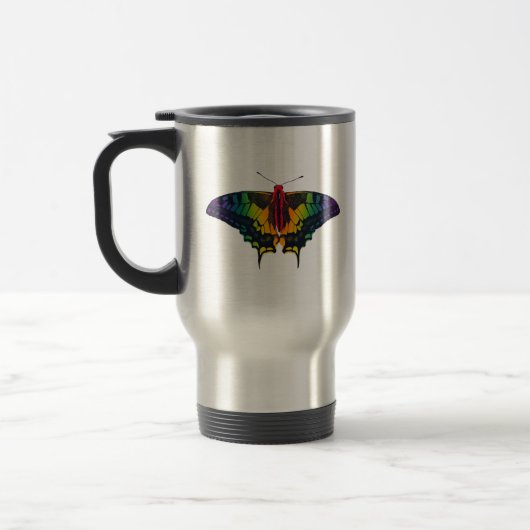 Mug De Voyage Rainbow Pride Flag Swallowtail Butterfly (Gauche)