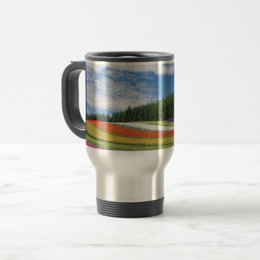 Mug De Voyage Rangées de fleurs de champ d'été (Devant gauche)