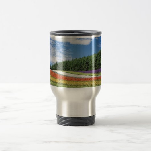 Mug De Voyage Rangées de fleurs de champ d'été (Centre)