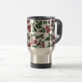Mug De Voyage Raspberry Fruit Leaves Illustration Pattern (Devant droit)