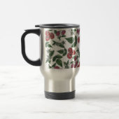 Mug De Voyage Raspberry Fruit Leaves Illustration Pattern (Gauche)