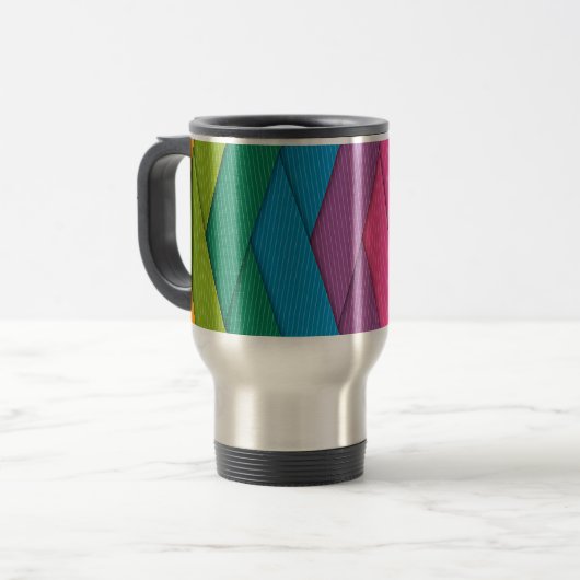 Mug De Voyage rayures Abstraites, colorées, (Devant gauche)