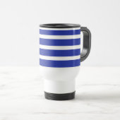 Mug De Voyage Rayures Bleu Royal Et Blanc (Devant droit)
