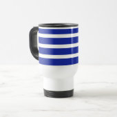 Mug De Voyage Rayures Bleu Royal Et Blanc (Devant gauche)