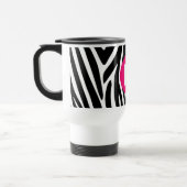 Mug De Voyage Rayures Classiques de Zèbre Monogramme Rose Clair (Gauche)