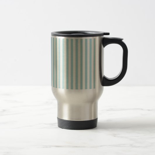Mug De Voyage Rayures de boutique (Aqua de vert bleu) - (Droit)