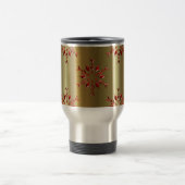 Mug De Voyage Red Christmas Stars on Gold (Centre)