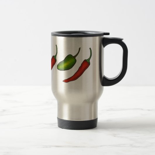 Mug De Voyage Red Green Chilli Pepper Japapeño Légumes (Droit)