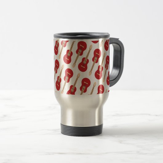 Mug De Voyage Red Guitar Pattern (Devant droit)