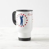 Mug De Voyage Red Stars Blue Golfer (Devant gauche)