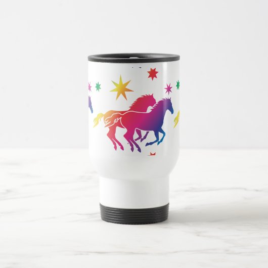 Mug De Voyage Regenbogen Pferde (Centre)