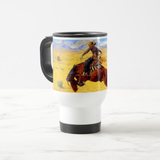 Mug De Voyage Remington Old West Horse et Cowboy (Devant gauche)
