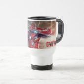 Mug De Voyage Rendu d'action Iron Man avec superposition d'esqui (Devant droit)