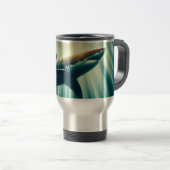 Mug De Voyage Requin dans la mer bleue profonde & soleil (Devant droit)