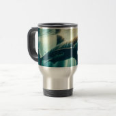 Mug De Voyage Requin dans la mer bleue profonde & soleil (Devant gauche)