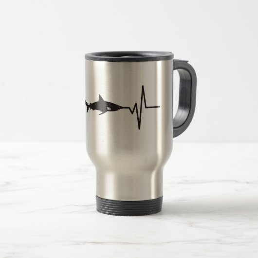 Mug De Voyage Requin de Blacktip - graphique d'impulsion de (Devant droit)