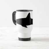 Mug De Voyage Requin de natation noir et blanc (Devant gauche)
