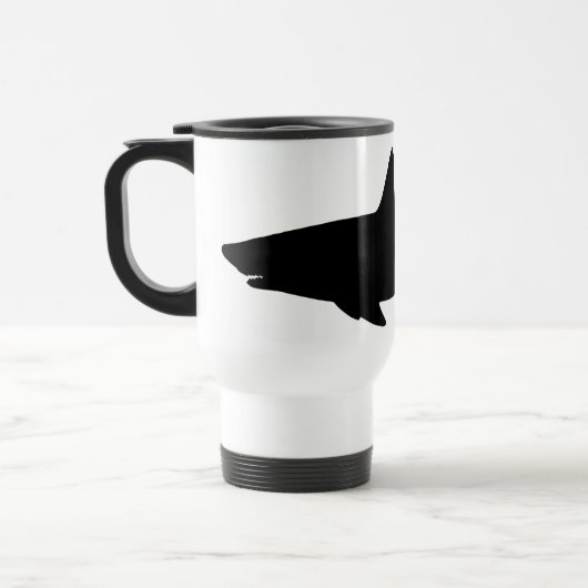 Mug De Voyage Requin de natation noir et blanc (Gauche)