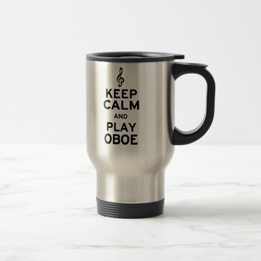 Mug De Voyage Restez calme et jouez à Oboe (Droit)