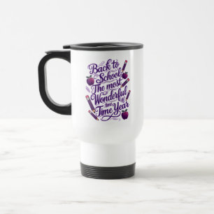 Mug De Voyage Retour à l'école en violet
