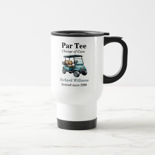 Mug De Voyage Retraite Blue Golf Panier Par Tee Thème (Droite)