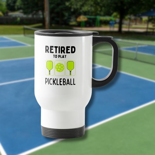 Mug De Voyage Retraité pour jouer Pickleball Paddles et Ball