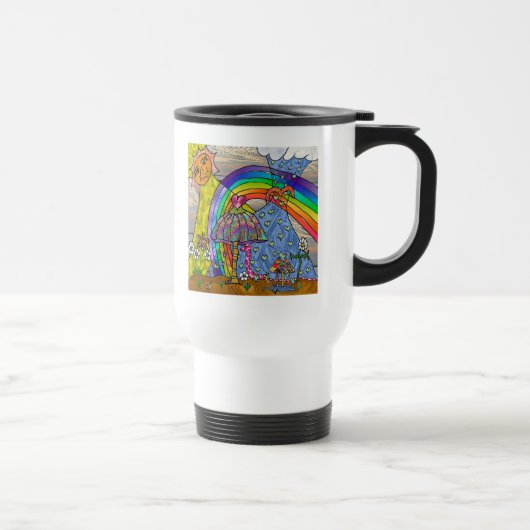 Mug De Voyage Retro 60s Psychedelic Magic Champhrooms Voyage Mug (Droite)