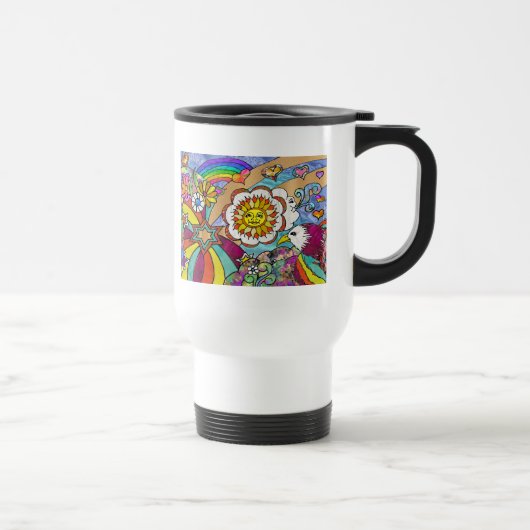 Mug De Voyage Retro 60s Psychedelic Sunshine Aigle Cadeaux (Droite)