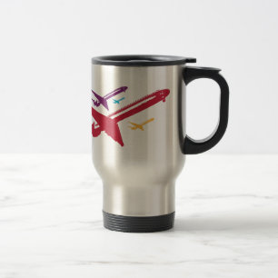Mug De Voyage Rétro conception folle de vol de jet d'avion de