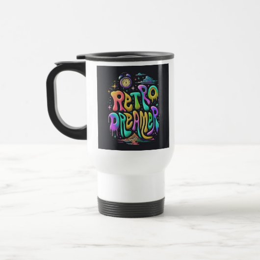 Mug De Voyage "Retro Dreamer" Canette de café de voyage. (Gauche)