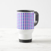Mug De Voyage rétro électrique rayé bleu & violet (Devant droit)