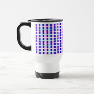 Mug De Voyage rétro électrique rayé bleu & violet