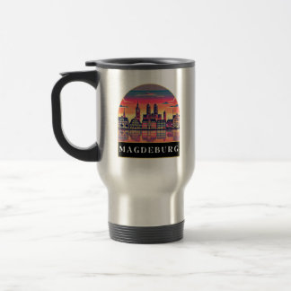 Mug De Voyage Retro Magdeburg Skyline