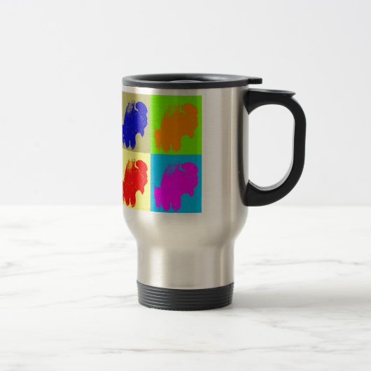 Mug De Voyage Retro Pop Art Bison Buffalo (Droit)