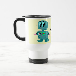 Mug De Voyage Rétro robot vert classique