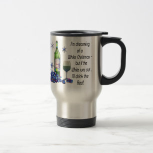 Mug De Voyage Rêvant de Noël blanc, cadeaux drôles d'art de v