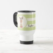 Mug De Voyage Rinder avec lumières de Noël; vert clair (Devant gauche)