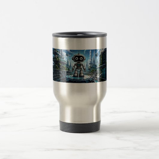 Mug de voyage Robot IA | AIC Identité numérique #0 (Centre)
