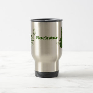 Mug De Voyage Rockstar Guitare Mug, Vert