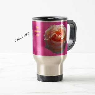 Mug De Voyage Rose Blush Personnalisable