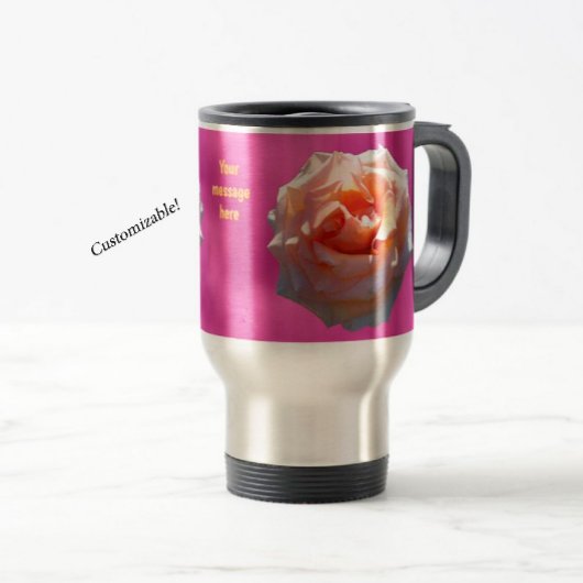 Mug De Voyage Rose Blush Personnalisable