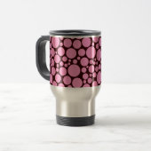 Mug De Voyage Rose brillant sur Brown foncé (Devant gauche)