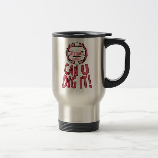 Mug De Voyage Rose de roches de volleyball (Droit)