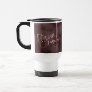 Mug De Voyage Rose Gold Parties scintillant & Bokeh 50 & Fabuleu