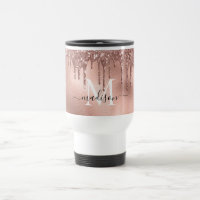 Rose métallique Monogramme Parties scintillant ros