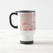 Mug De Voyage Rose Parties scintillant or rose pâle rose floral (Gauche)